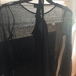 INC Black Dressy Top with Camisole